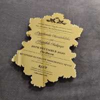 Gold Mirror  Acrylic Invitation Card With Box New Invitation Card